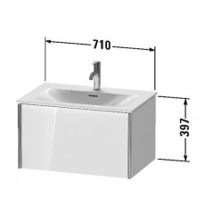 Duravit XViu Тумба подвесная 610x800x480мм, для раковины #234473, 1 ящик, цвет: белый глянцевый/champagne matt