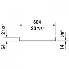 Duravit D-Code Полотенцедержатель, труба с квадратным сечением, 14 мм, хром, для раковин # 034265