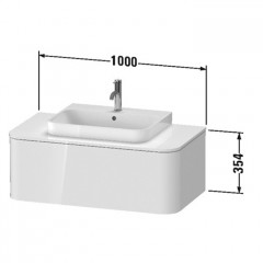 Duravit Happy D.2 Plus Тумба подвесная 354x1000x550мм 1 ящик, цвет: белый глянцевый