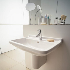 Duravit Starck 3 Раковина подвесная 600х450 мм с 1 отв под смеситель, с переливом, цвет белый