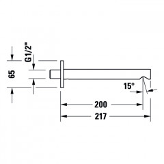 Duravit Circle Излив для ванны 200 мм, хром