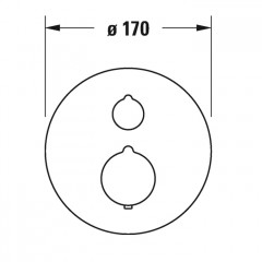 Duravit C.1 Смеситель термостатический для ванны скрытого монтажа (наружная часть круг) с запорным переключателем, цвет: хром