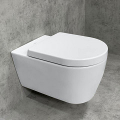 Duravit ME by Starck Унитаз подвесной Rimless без смывного края, свкл. крепление Durafix, 4,5л. с HygieneGlaze, 370x570мм, Цвет белый