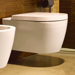 Duravit ME by Starck Унитаз подвесной Rimless без смывного края, свкл. крепление Durafix, 4,5л. с HygieneGlaze, 370x570мм, Цвет белый