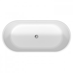 Duravit D-Neo Ванна из DuraSolid 1600х750хh600мм, отдельн-я, с 2 накл. для спины, с панелью и ножками, со спецсливом/переливо, без поручня, цвет белый