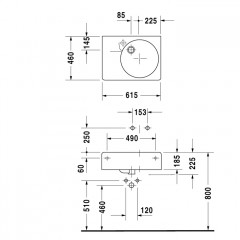 Duravit Scola Раковина универсальная , раков. справа, 615*460, белая