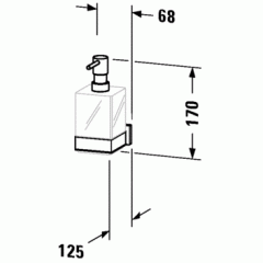 Duravit Karee Подвесной дозатор для мыла, мат.колба, цвет держателя: хром