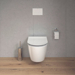 Duravit Soleil by Starck Унитаз подвесной 370х480мм, безободковый, Wei Hochglanz, HyG, цвет белый