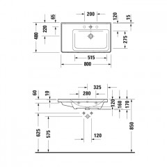 Duravit D-Neo Раковина накладная 800х480 мм, с перелив, с 1 отв. под смес, раковина справа, цвет белый (ПРОДАЕМ со склада с базой DE425703535) (СПЕЦЦ
