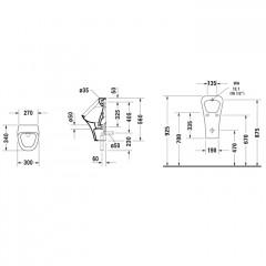 Duravit DuraStyle Писсуар с вытяжкой 300х340 мм без "мушки", подача воды сзади, с креплением, цвет белый