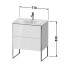 Duravit XSquare Тумба напольная под раковину # 234473, 2 яшика, встроенные ножки с регулировкой по высоте, 592x710x478мм, цвет White High Gloss
