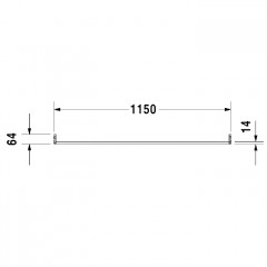 Duravit Полотенцедержатель труба с квадратным сечением,14 мм, хром, для умывальника # 045412, 034812