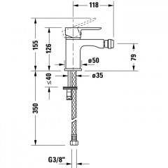 Duravit A.1 Смеситель для биде на 1 отв., цвет: хром