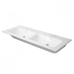 Duravit ME by Starck Двойная раковина для мебели с перел., без отв. под смес., 1300x490мм, Цвет: Белый