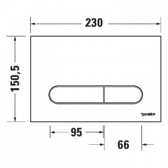 Duravit DuraSystem Beta 100 Клавиша смыва для унитаза, пластик, черный матовый (СПЕЦЕНА с февраля 2025)