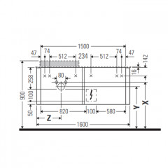 Duravit Happy D.2 Plus Тумба подвесная 408x1600x550мм 4 ящика, цвет: белый глянцевый
