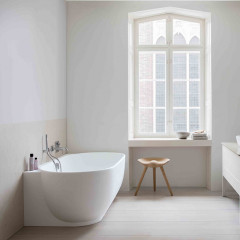 Duravit Luv Ванна из минерального литья 1850x950мм,угол слева,с панелью и ножками, цвет белый (без слива-перелива) (СПЕЦцена со склада!)