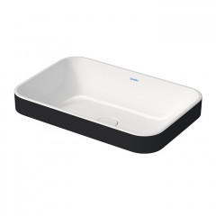 Duravit Happy D.2 Plus Раковина 600х400мм, без перелива,с выпуском с керамической крышкой цвет Anthracite matt/белый