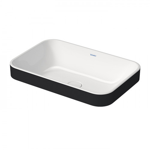 Duravit Happy D.2 Plus Раковина 600х400мм, без перелива,с выпуском с керамической крышкой цвет Anthracite matt/белый