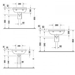 Duravit Starck 3 Раковина подвесная 650х485 мм с 1 отв под смеситель, с переливом, цвет белый
