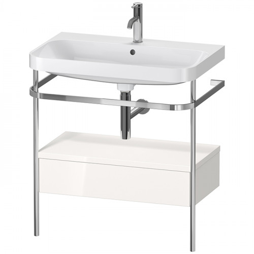 Duravit Happy D.2 Plus Консоль напольная с умывальником 775х490х850 мм, с 1 отв под смесит, 1 ящик, выпуск и сифон в комплекте, цвет белый глянцевый