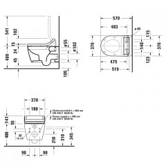 Duravit ME by Starck SensoWash Унитаз подвесной Rimless без смывного края, вкл. крепление, цвет белый, с HygieneGlaze
