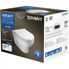 Duravit DuraStyle Комплект: подвесной унитаз Basic Rimless 256209 365х540 мм.+ сиденье с автоматич закрыванием 002079 "СПЕЦЦЕНА с нашего склада!"