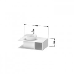 Duravit D-Neo Тумбочка подвесная компакт, 260x800x550 мм, 1 открытое отделение на правой стороне, цвет: Black Oak