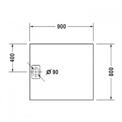 Duravit Stonetto Поддон композитный прямоугольный 900x800х50mm, d90, цвет белый