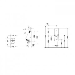 Duravit Starck 3 Писсуар с верхней подачей воды, безободковый, с креплением, цвет белый