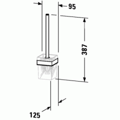 Duravit Karee Подвесной ерш, мат.колба, цвет держателя: хром