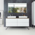Duravit XSquare База на ножках на 2 раковины 1400х578х400 мм, с 4 выдв ящик, Цвет белый матовый (без консоли)