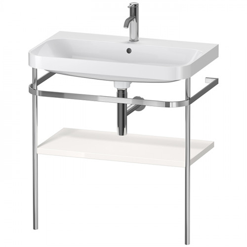Duravit Happy D.2 Plus Консоль напольная с умывальником 775х490х850 мм, с 1 отв под смесит, 1 полка, выпуск, цвет белый глянцевый