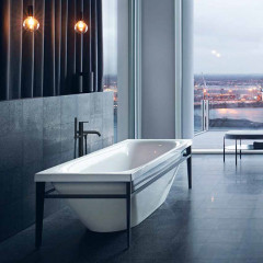 Duravit XViu Ванна отдельностоящая 1800х800мм, акриловая бесшовная панель, слив-перелив,, цвет: матовый черный