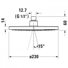 Duravit Duravit No.1 Верхний душ режим, расход 9 л/мин., диаметр 230мм, хром/белый