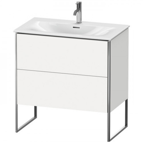 Duravit XSquare Тумба напольная под раковину # 234483, 2 яшика, встроенные ножки с регулировкой по высоте, 592x810x478мм, цвет White High Gloss
