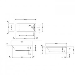 Duravit Комплект слива-перелива для ванны D-Code с боковым выпуском