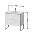 Duravit XSquare Тумба напольная под раковину # 234483, 2 яшика, встроенные ножки с регулировкой по высоте, 592x810x478мм, цвет White High Gloss