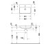 DURAVIT HAPPY D.2 PLUS Раковина 600х460 мм, без отверстий для смесителя, с переливом, с крепл, выпуск с керам клап, WonderGliss, цв белый/антрацит мат