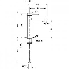Duravit Circle L Однорычажный смеситель для умывальника , хром
