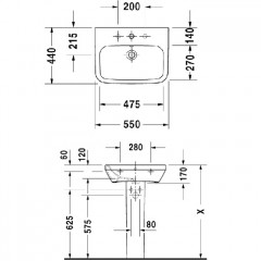 Duravit DuraStyle Пьедестал для раковины, цвет белый для 231955, 231960, 231965,¶232012, 232010, 232080, 232065, 232610, 232680, 232510, 232580, 23