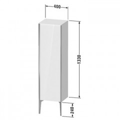 Duravit XViu Шкаф подвесной 1330x400x360мм, с 1 дверью, 3 стеклянными полками (петли слева), цвет: белый глянцевый/champagne matt