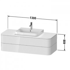 Duravit Happy D.2 Plus Тумба подвесная 408x1300x550мм 2 ящика, цвет: белый глянцевый