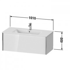 Duravit XViu Тумба подвесная 400x1010x480мм, для раковины #233610, 1 ящик, цвет: белый глянцевый/champagne matt