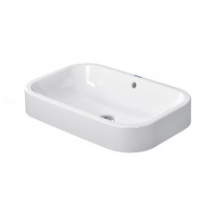 DURAVIT Happy D.2 Раковина шлифованная 60х40 см, без отв под смеситель,со слив переливом,с креплением, Цвет: белый с WonderGliss