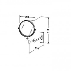 Duravit Karree Зеркало косметическое 232х317 мм., цвет хром