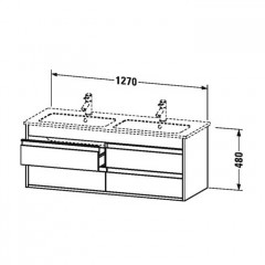 Duravit Ketho База под раковину ,для 233613, 4 выдв.ящик,480x1270x475 , цвет орех натуральный