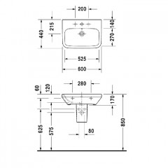 Duravit DuraStyle Полупьедестал для раковины, цвет белый