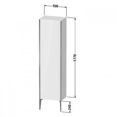 Duravit XViu Шкаф подвесной 1770x500x360мм с 3 стеклянными полками, 1 дверь, (петли слева), цвет: champagne matt/white high gloss