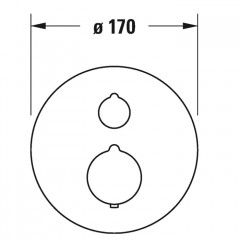 Duravit C.1 Смеситель термостатический для ванны скрытого монтажа (наружная часть круг) с запорным переключателем и клапаном, цвет: хром
